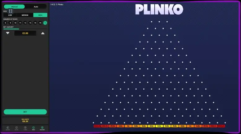 Opzioni di scommessa Plinko